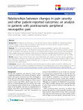 báo cáo khoa học:"  Relationships between changes in pain severity and other patient-reported outcomes: an analysis in patients with posttraumatic peripheral neuropathic pain"