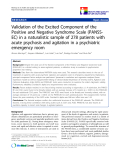 báo cáo khoa học:" Validation of the Excited Component of the Positive and Negative Syndrome Scale (PANSSEC) in a naturalistic sample of 278 patients with acute psychosis and agitation in a psychiatric emergency room"