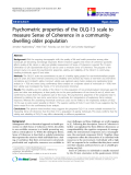 báo cáo khoa học:" Psychometric properties of the OLQ-13 scale to measure Sense of Coherence in a communitydwelling older population"