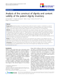 báo cáo khoa học:" Analysis of the construct of dignity and content validity of the patient dignity inventory"