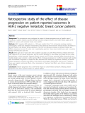 báo cáo khoa học:" Retrospective study of the effect of disease progression on patient reported outcomes in HER-2 negative metastatic breast cancer patients"