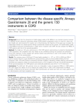 báo cáo khoa học:"  Comparison between the disease-specific Airways Questionnaire 20 and the generic 15D instruments in COPD"