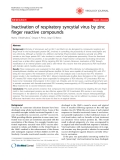 Báo cáo khoa học: " Inactivation of respiratory syncytial virus by zinc finger reactive compounds"