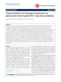 Báo cáo khoa học: " Characterization of transgene expression in adenoviral vector-based HIV-1 vaccine candidates"