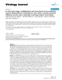 Báo cáo khoa học: " In vitro host range, multiplication and virion forms of recombinant viruses obtained from co-infection in vitro with a vaccinia-vectored influenza vaccine and a naturally occurring cowpox virus isolate"