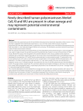 Báo cáo y học: " Newly described human polyomaviruses Merkel Cell, KI and WU are present in urban sewage and may represent potential environmental contaminants"