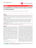 Báo cáo y học: "Susceptibilities of medaka (Oryzias latipes) cell lines to a betanodavirus"