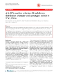 Báo cáo y học: "  Anti-HCV reactive volunteer blood donors distribution character and genotypes switch in Xi’an, China"