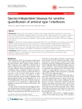 Báo cáo y học: " Species-independent bioassay for sensitive quantification of antiviral type I interferons"