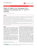 Báo cáo y học: " Origin of measles virus: divergence from rinderpest virus between the 11th and 12th centuries"