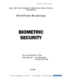 Bảo mật mạng Biometric for Network Security