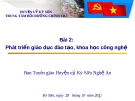 Bài 2: Phát triển giáo dục đào tạo, khoa học công nghệ