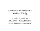 Lập trình C trên Windows Ví dụ và Bài tậpNguyễn Đức Hoàng Hạ Khoa CNTT –