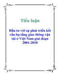 Luận văn: Đầu tư với sự phát triển kết cấu hạ tầng giao thông vận tải ở Việt Nam giai đoạn 2001-2010