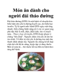 Món ăn dành cho người đái tháo đường