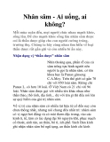 Nhân sâm - Ai uống, ai không?