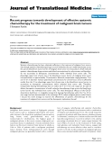 báo cáo hóa học:" Recent progress towards development of effective systemic chemotherapy for the treatment of malignant brain tumors"