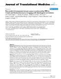 báo cáo hóa học:"  Rat model of metastatic breast cancer monitored by MRI at 3 tesla and bioluminescence imaging with histological correlation"