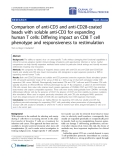 Báo cáo hóa học: "Comparison of anti-CD3 and anti-CD28-coated beads with soluble anti-CD3 for expanding human T cells: Differing impact on CD8 T cell phenotype and responsiveness to restimulation"