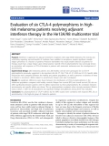 Báo cáo hóa học: "Evaluation of six CTLA-4 polymorphisms in highrisk melanoma patients receiving adjuvant interferon therapy in the He13A/98 multicenter trial"