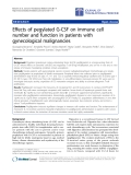 Báo cáo hóa học: " Effects of pegylated G-CSF on immune cell number and function in patients with gynecological malignancies"