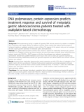 Báo cáo hóa học: "DNA polymeraseh protein expression predicts treatment response and survival of metastatic gastric adenocarcinoma patients treated with oxaliplatin-based chemotherapy"