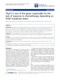 Báo cáo hóa học: "TAp73 is one of the genes responsible for the lack of response to chemotherapy depending on B-Raf mutational status"