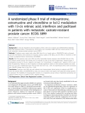 Báo cáo hóa học: "A randomized phase II trial of mitoxantrone, estramustine and vinorelbine or bcl-2 modulation with 13-cis retinoic acid, interferon and paclitaxel in patients with metastatic castrate-resistant prostate cancer: ECOG 3899"