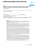 báo cáo hóa học: " Quality of life data as prognostic indicators of survival in cancer patients: an overview of the literature from 1982 to 2008"