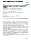 báo cáo hóa học: " Validation of an abbreviated Treatment Satisfaction Questionnaire for Medication (TSQM-9) among patients on antihypertensive medications"