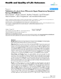 báo cáo hóa học: " Validation of a short form Wisconsin Upper Respiratory Symptom Survey (WURSS-21)"