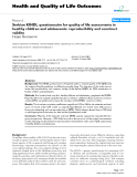 báo cáo hóa học: "  Serbian KINDL questionnaire for quality of life assessments in healthy children and adolescents: reproducibility and construct validity"