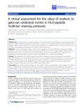 Báo cáo sinh học: " A critical assessment for the value of markers to gate-out undesired events in HLA-peptide multimer staining protocols"