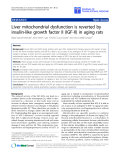 Báo cáo sinh học: " Liver mitochondrial dysfunction is reverted by insulin-like growth factor II (IGF-II) in aging rats"