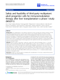 Báo cáo sinh học: "Safety and feasibility of third-party multipotent adult progenitor cells for immunomodulation therapy after liver transplantation–a phase I study (MISOT-I)"