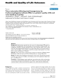 Báo cáo hóa học: " Voice restoration following total laryngectomy by tracheoesophageal prosthesis: Effect on patients' quality of life and voice handicap in Jordan"