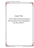 Luận văn: Phân tích hiệu quả hoạt động sản xuất kinh doanh tại Công ty Xuất nhập khẩu Lâm Thủy sản Bến Tre