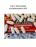 Lưu ý hàm lượng acetaminophen mới