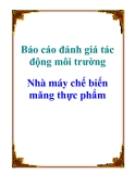 Báo cáo đánh giá tác động môi trường - Nhà máy chế biến măng thực phẩm