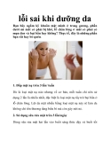 lỗi sai khi dưỡng da