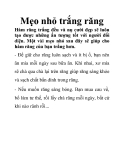 Mẹo nhỏ trắng răng