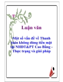 Luận văn hay về: Một số vấn đề về Thanh toán không dùng tiền mặt tại NHĐT&PT Cao Bằng - Thực trạng và giải pháp