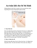 An toàn khi cho bé bú bình