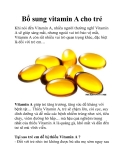 Bổ sung vitamin A cho trẻ