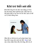 Khi trẻ biết nói dối