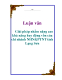 Luận văn: Giải pháp nhằm nâng cao khả năng huy động vốn của chi nhánh NHN&PTNT tỉnh Lạng Sơn