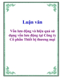  Luận văn đề tài: Vốn lưu động và hiệu quả sử dụng vốn lưu động tại Công ty Cổ phần Thiết bị thương mại