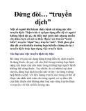 Đừng đòi… “truyền dịch”