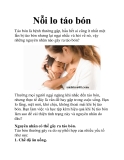 Nỗi lo táo bón