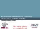 Risk Assessment of Mobile Security & Technology_part1